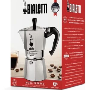 New Bialetti Moka Express Stovetop Espresso Maker - Stainless Steel & Black 6